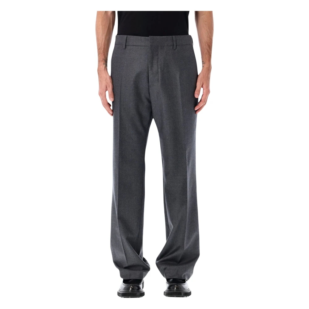 Ami Paris Men's Gray Wool Classic Trousers