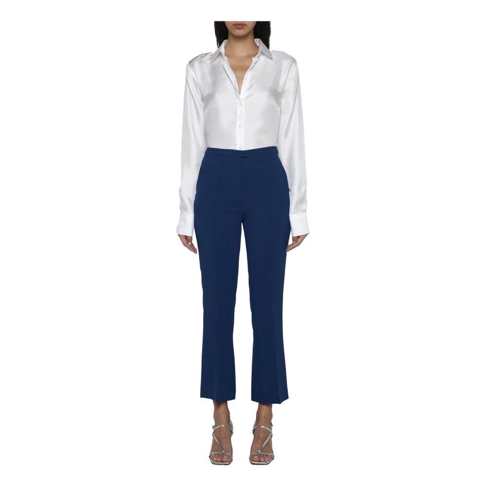 Blanca Vita Elegante Broek met Strikdetail Blue Dames