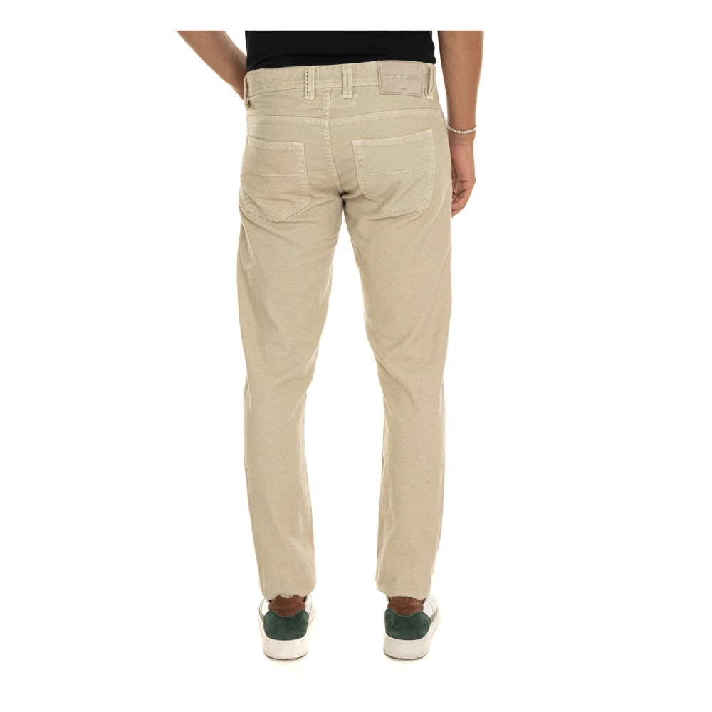 Tramarossa Aanpasbare 5-pocket broek met leren logo Beige Heren