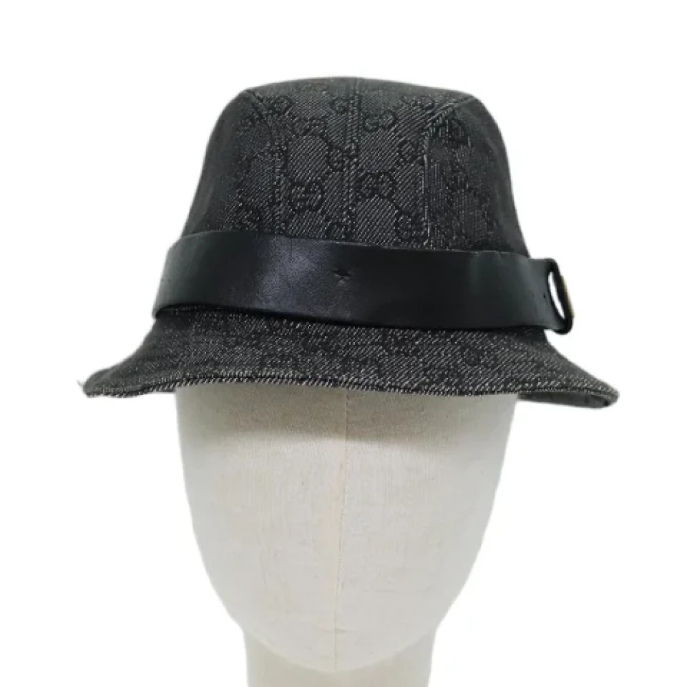 Gucci Vintage Pre-owned Canvas hats Black Dames