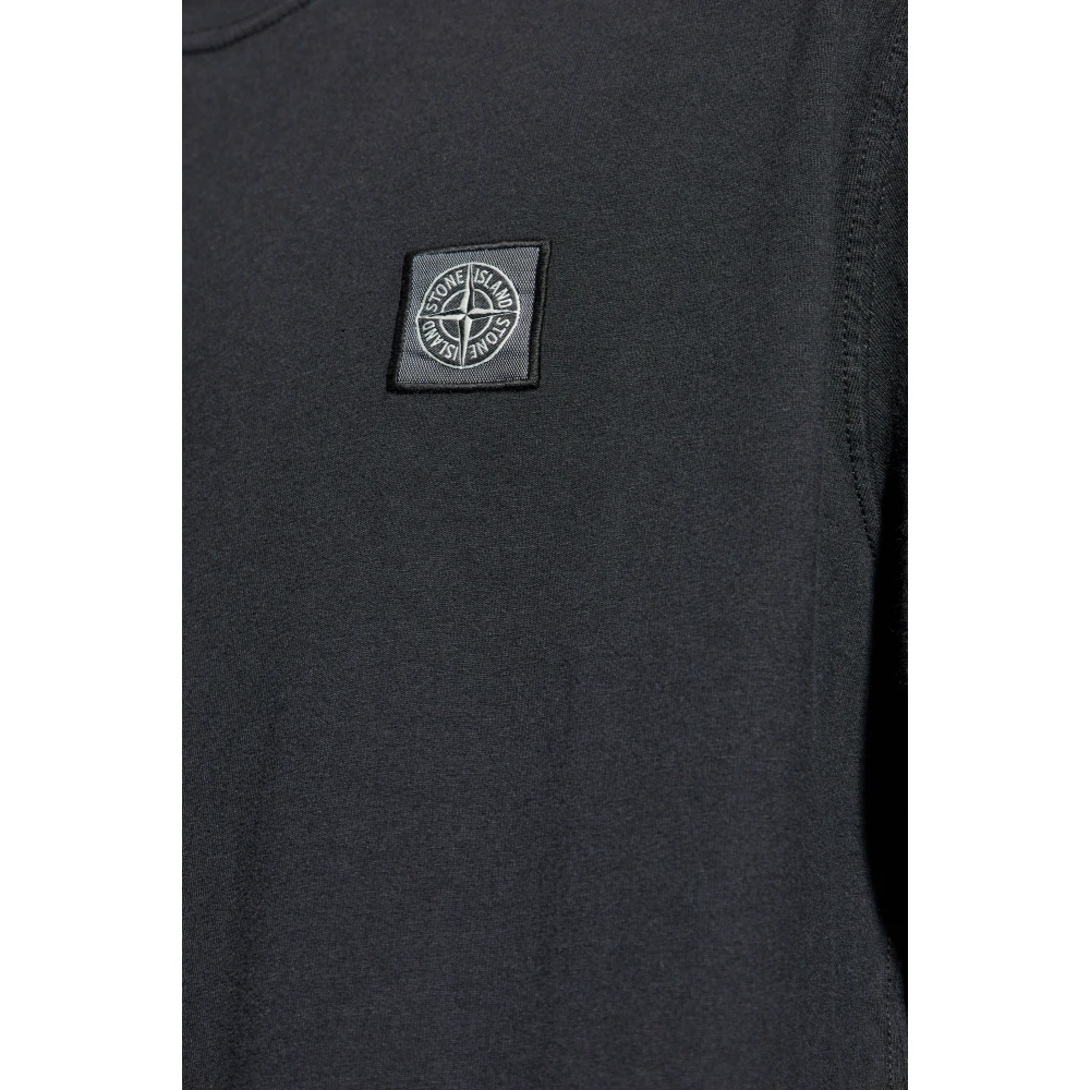 Stone Island T-shirt met logo Black Heren