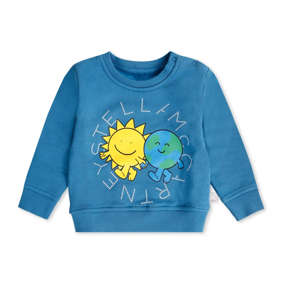 Stella Mccartney Unisex Kids Blue Cotton Sweatshirt With Snap Button Closure - Kids Sweatshirts - 2 Y - Kids