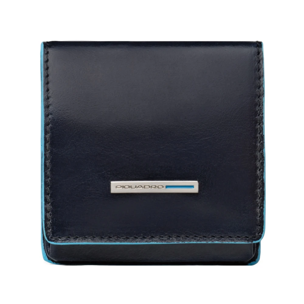 Piquadro Herren Blau Portemonnaie Im Quadratformat