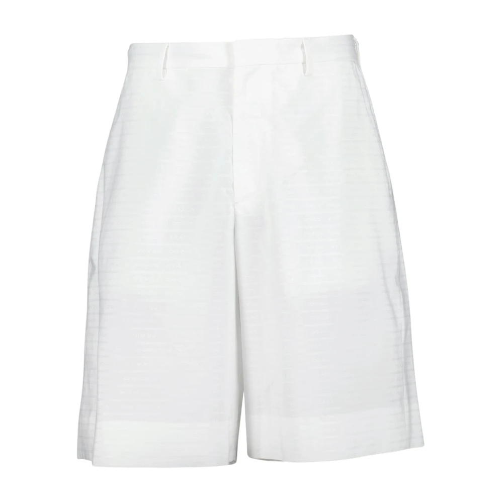 Prada Oversized Poplin Bermuda Shorts White Heren