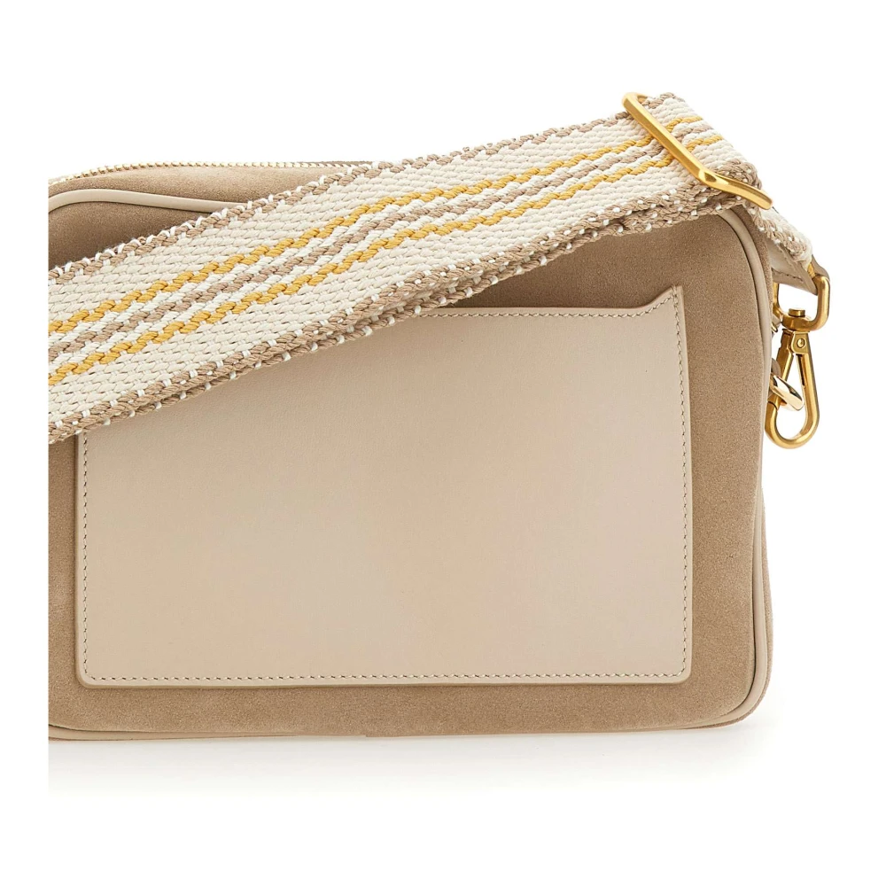 Gianni Chiarini Suede Nina Clutch Tas Zandkleur Beige Dames