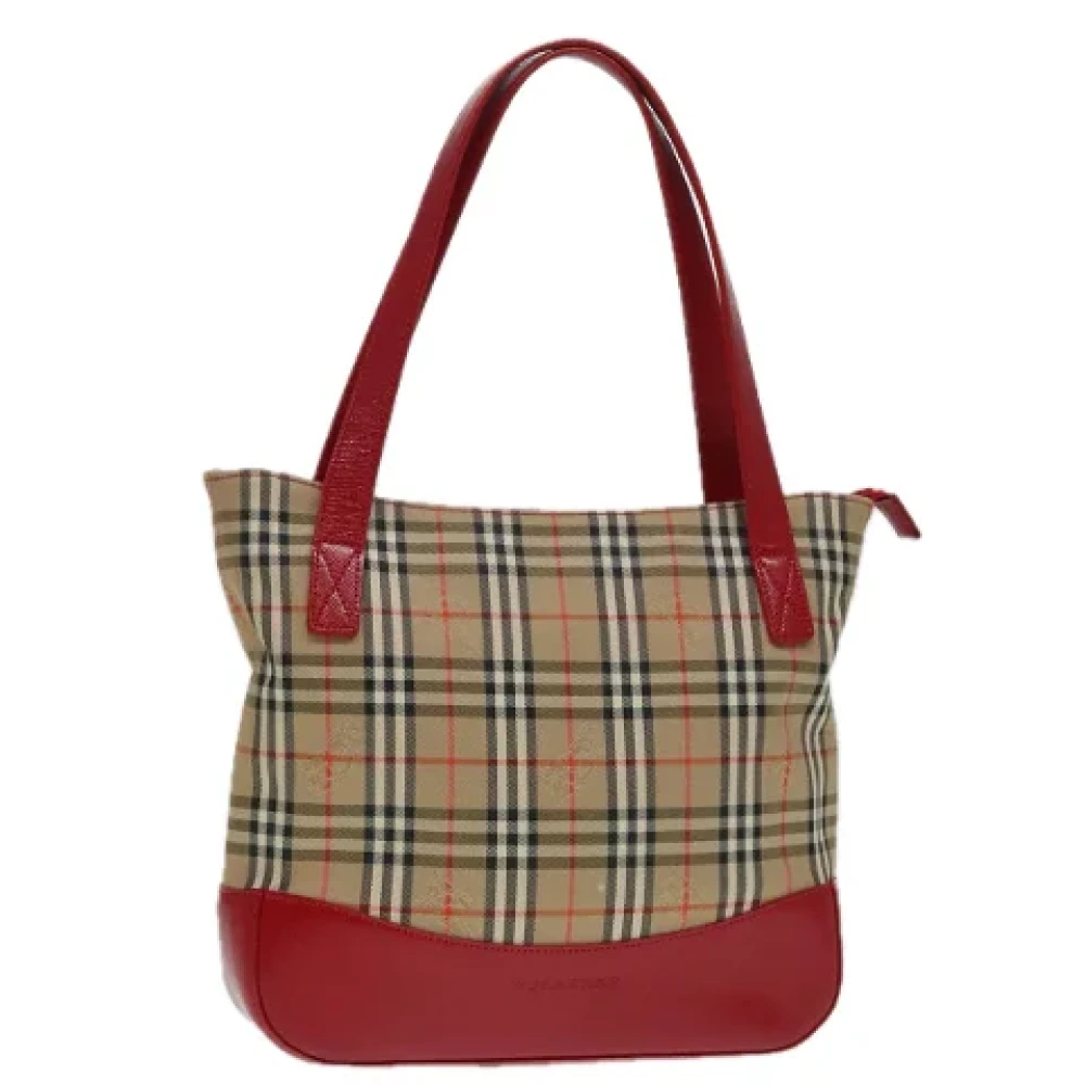 Burberry Vintage Pre-owned Canvas handbags Beige Dames