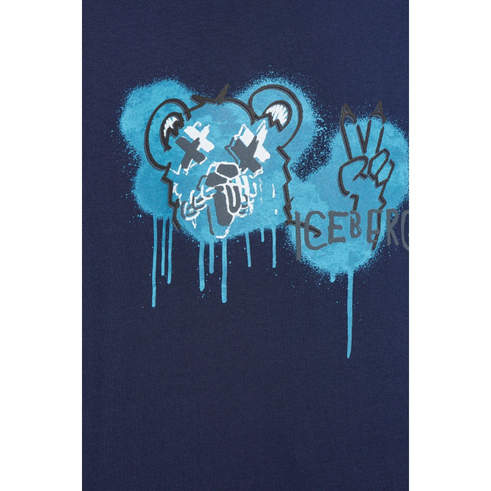 Iceberg T-shirt met print Blue Heren