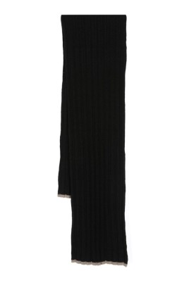 black-cashmere-ribbed-knit-scarf