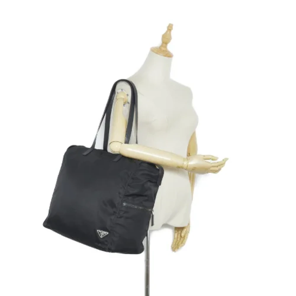 Prada Vintage Pre-owned Canvas shoulder-bags Black Dames