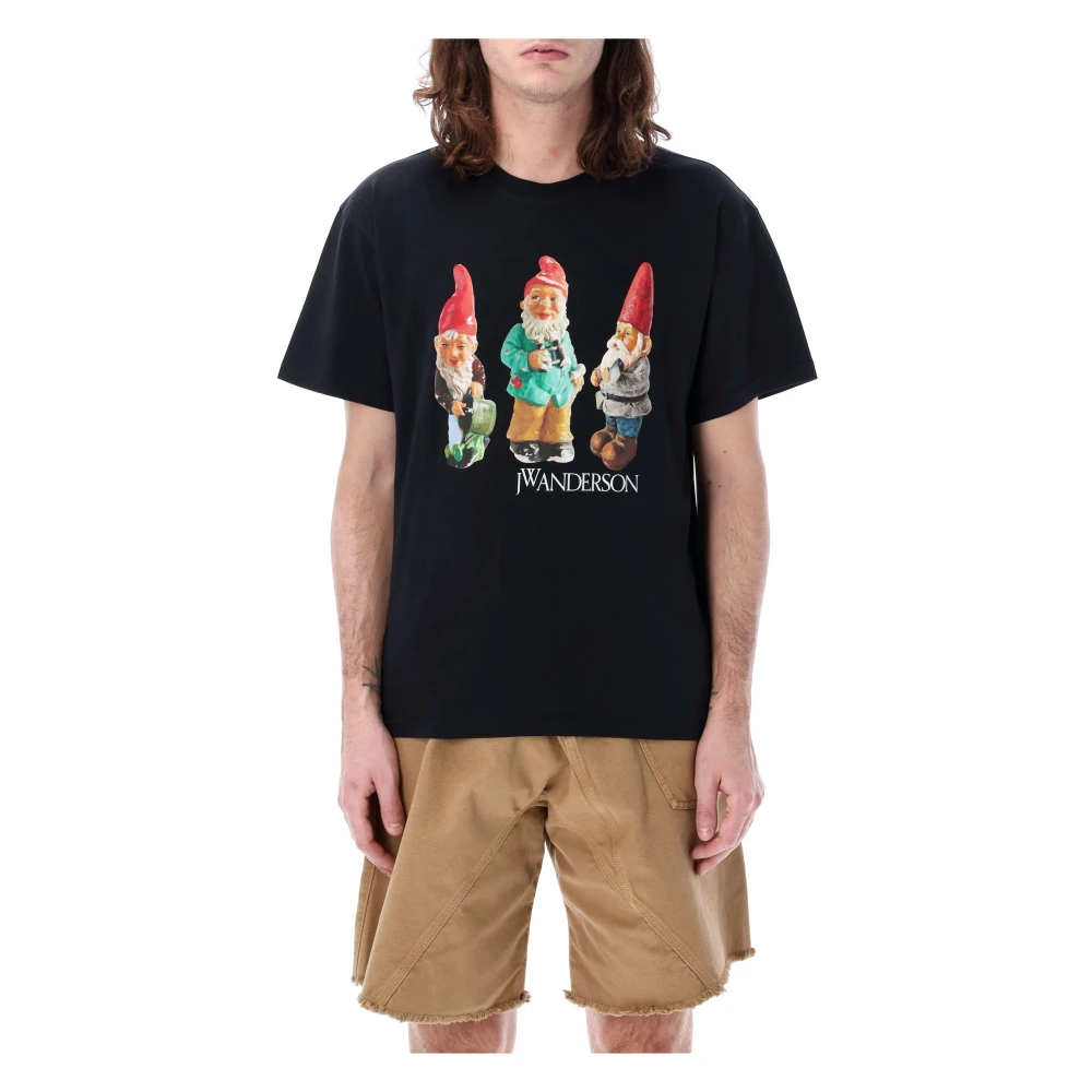JW Anderson Grafische Print Gnome Trio T-Shirt Black Heren