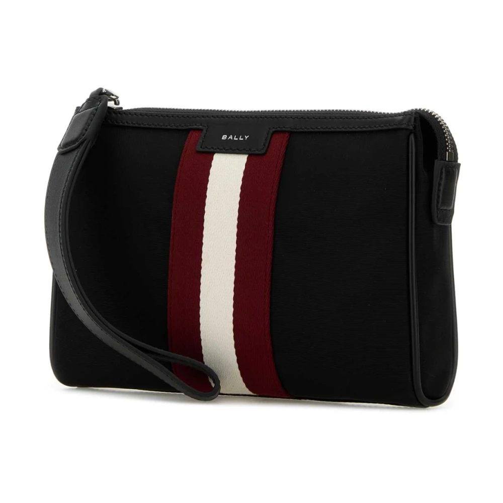Bally Stijlvolle Zwarte Nylon Code Clutch Black Heren