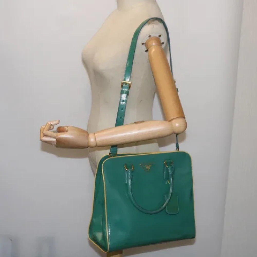 Prada Vintage Pre-owned Leather prada-bags Green Dames