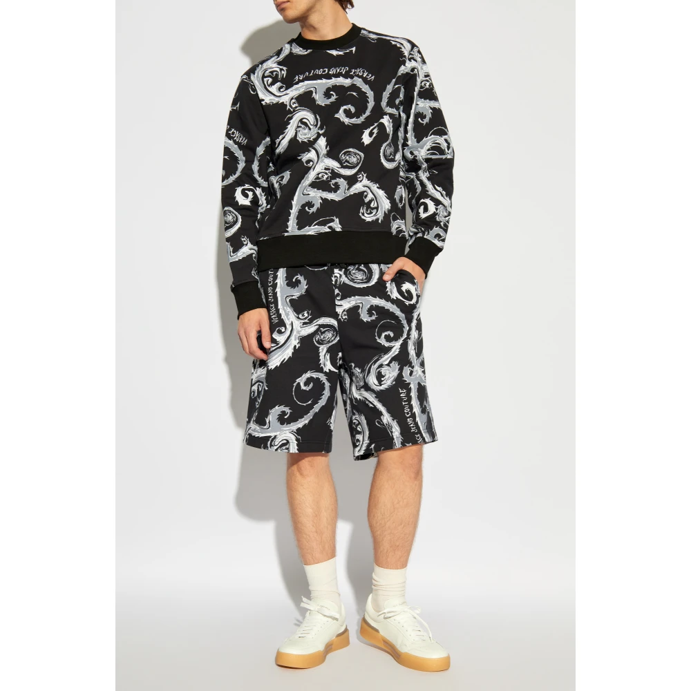 Versace Jeans Couture Sweatshirt met een patroon Black Heren