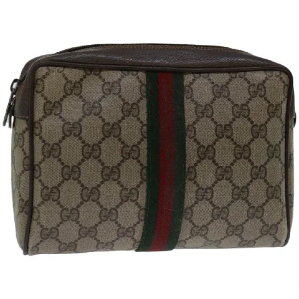 Gucci Vintage Pre-owned Canvas clutches Beige Dames