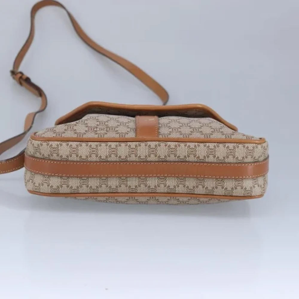 Celine Vintage Pre-owned Canvas shoulder-bags Beige Dames