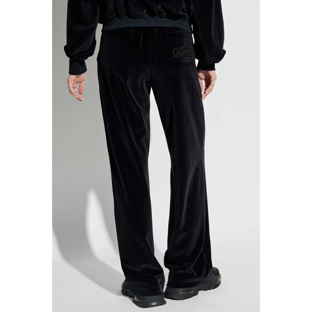Dolce & Gabbana Fluwelen broek Black Dames