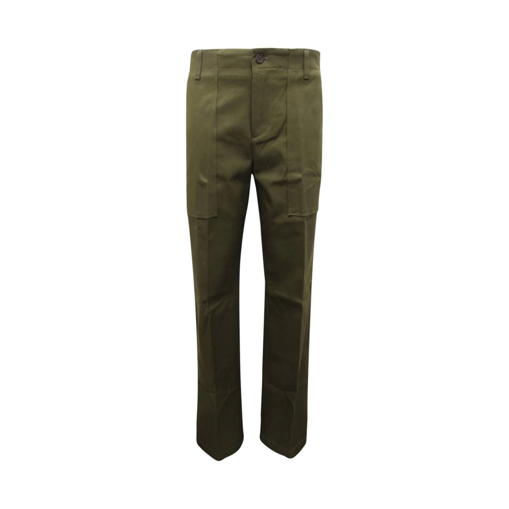 Department Five Women's Green Military Style Wo Trousers Made In Italy