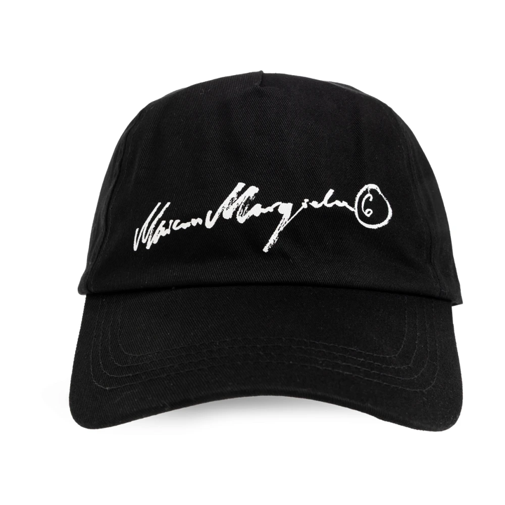 Mm6 Maison Margiela Unisex Zwart Accessoires One Size, Katoen, Baseball Cap