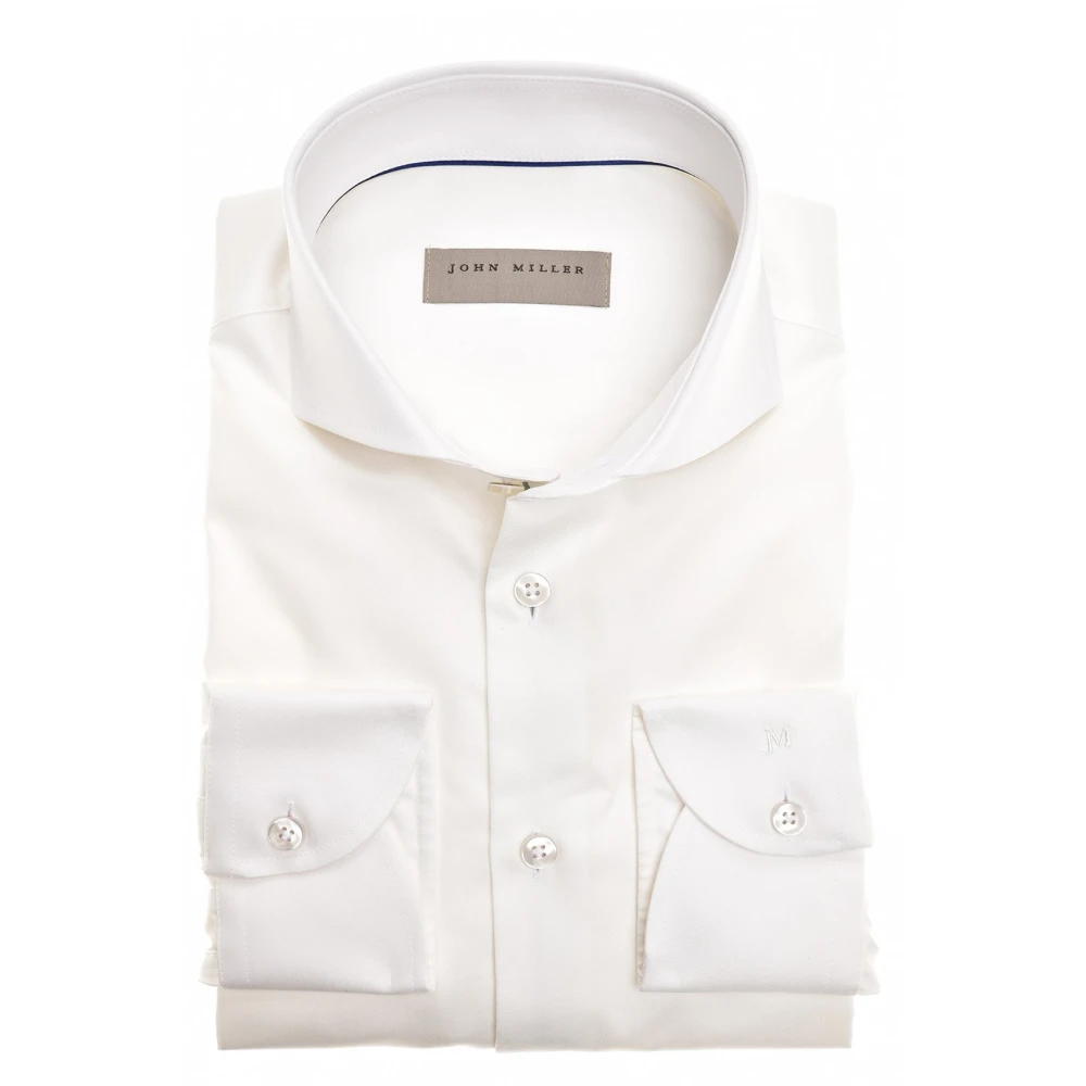 John Miller Witte Business Overhemd Jurk White Heren