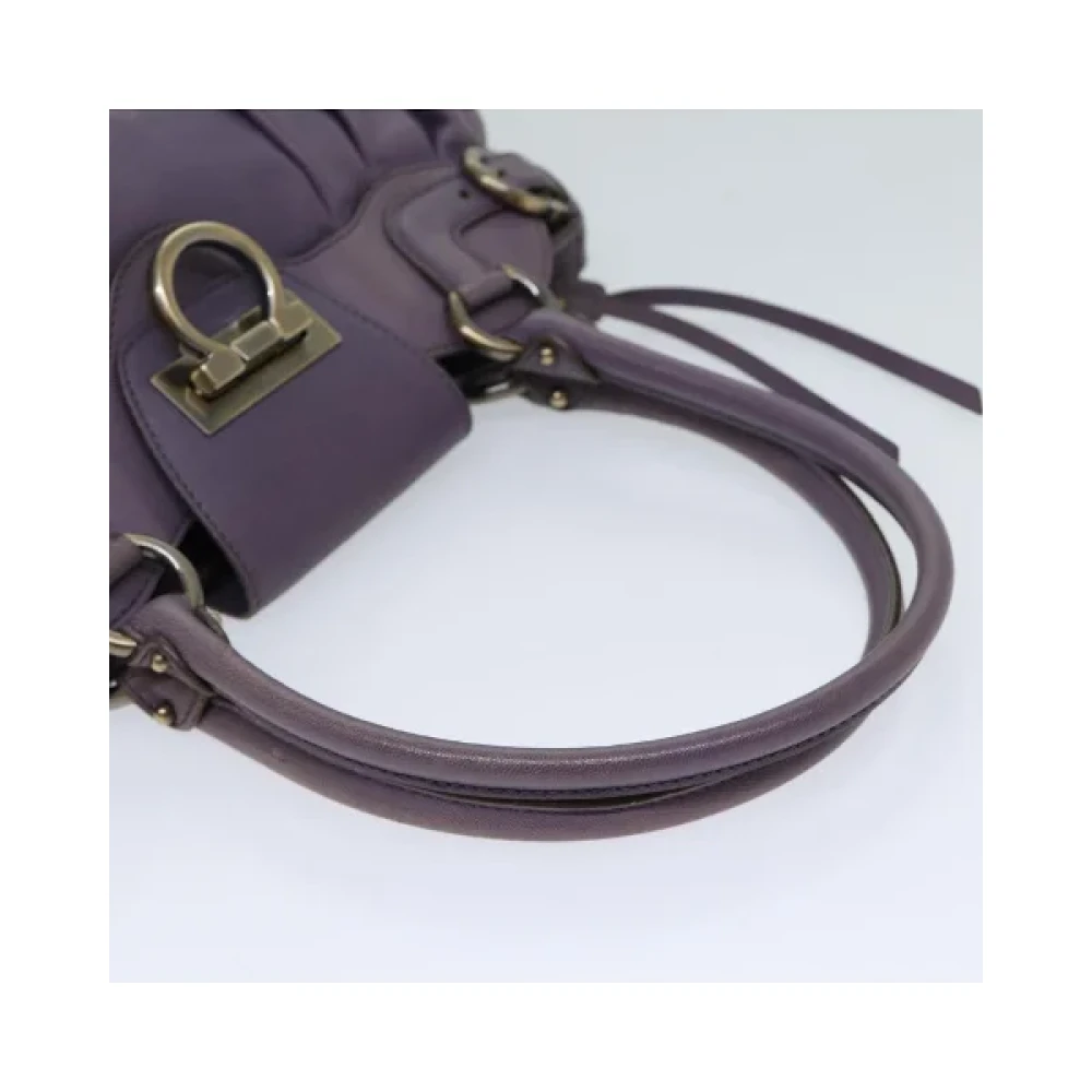 Salvatore Ferragamo Pre-owned Leather handbags Purple Dames