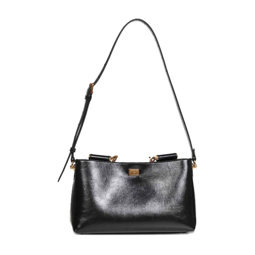 Dolce & Gabbana Women's Black Shoulder Bags, One Size, Medium Vittoria Calfskin Handbag