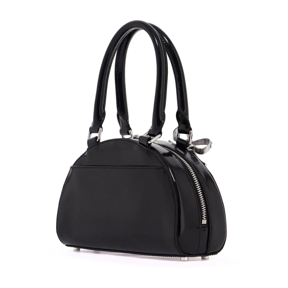 Self Portrait Gebogen Mini Handtas met Handvat Black Dames