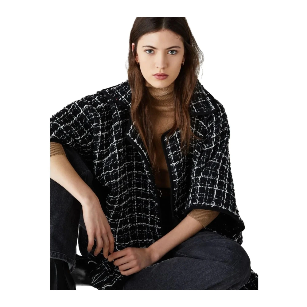 Emme DI Marella Stijlvolle Poncho en Sjaal Black Dames