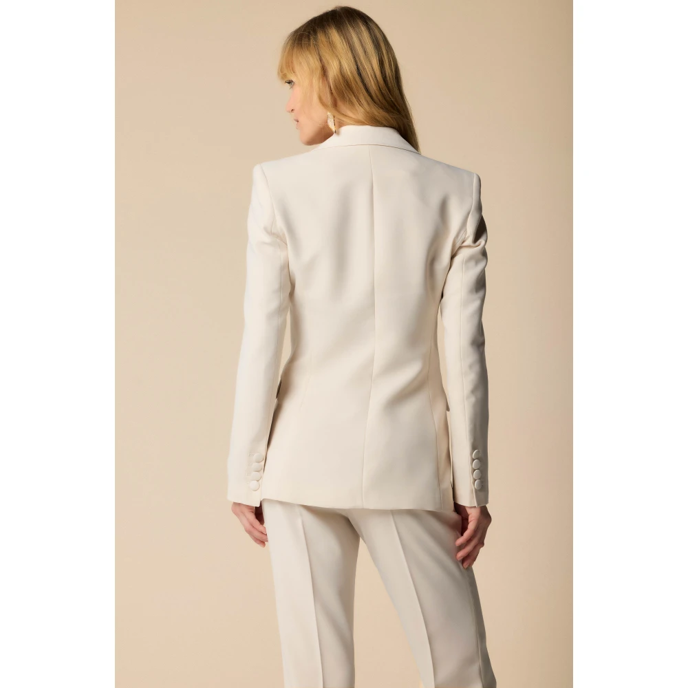 Kocca Elegant Ivory Single-Button Suit Jacket White Dames