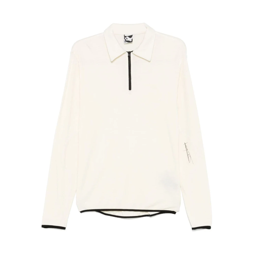 Gr10K Vit Half Zip Polo Skjorta White, Herr