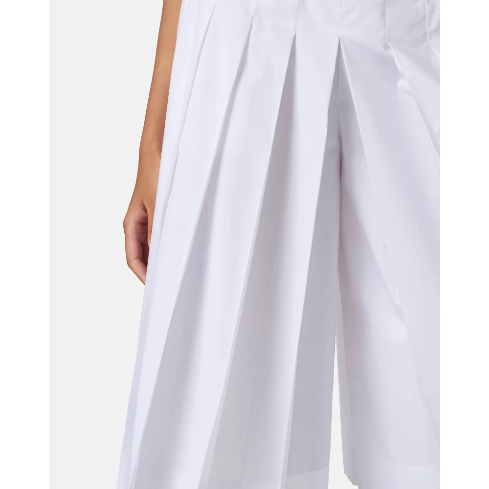 Iceberg Witte geplooide rok met norHeren taille in katoenen popeline White Dames
