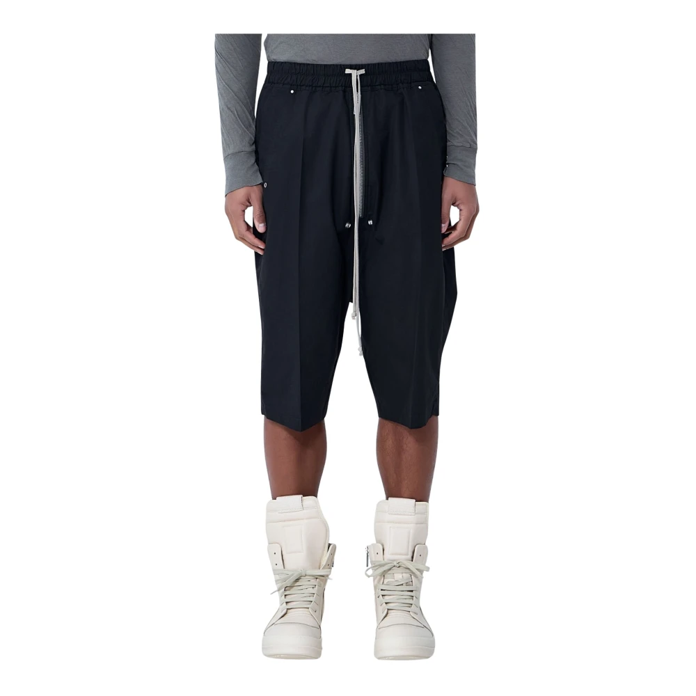 Rick Owens Black Bermudas, Male, L, Bela Pods Shorts