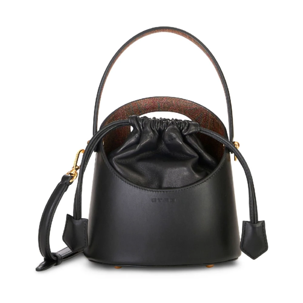 ETRO Saturno Leren Bucket Tas Black Dames