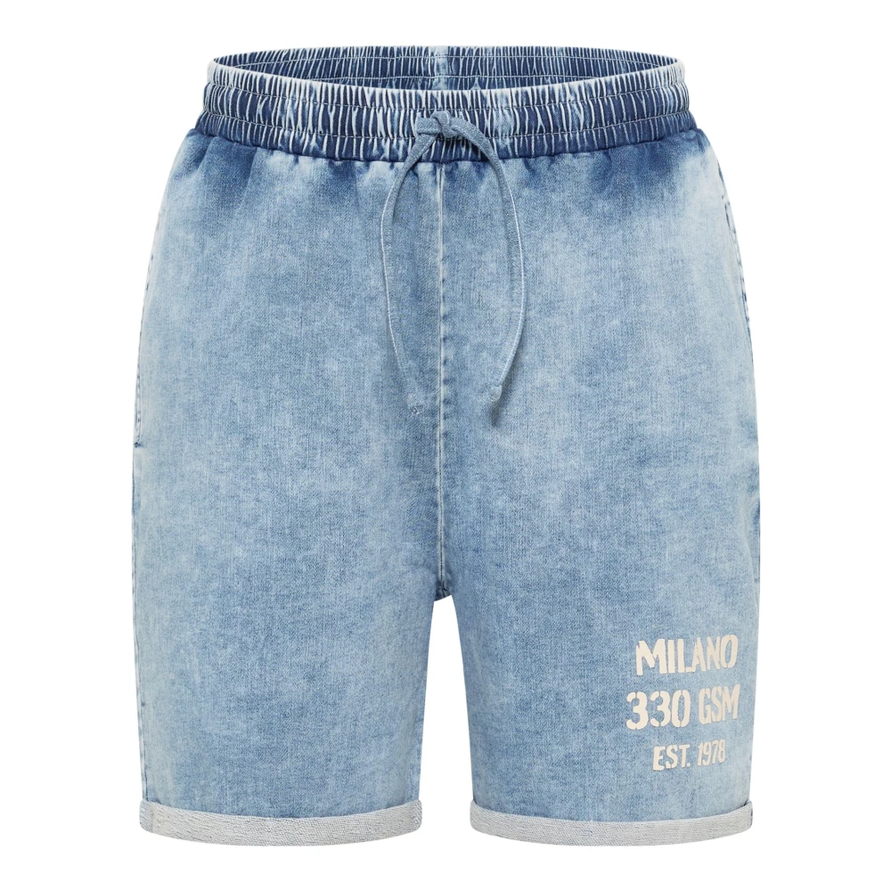 Carlo Colucci Men's Blue Almost Denim Shorts - Denim Shorts - L - Shorts