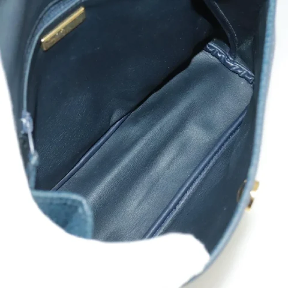 Dior Vintage Pre-owned Leather dior-bags Blue Dames