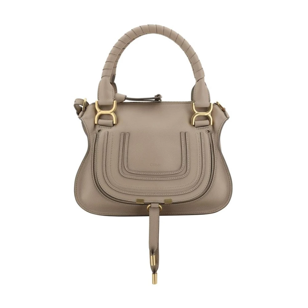 Chloé Leren Tassel Handtas met Verstelbare Band Beige Dames