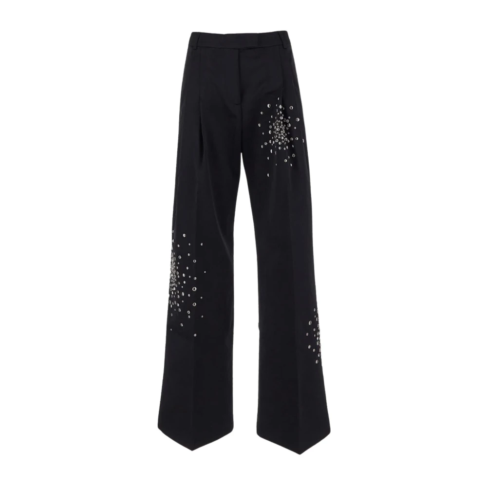 DES Phemmes Zwarte Wijde Pijp Broek van Polyester Black Dames