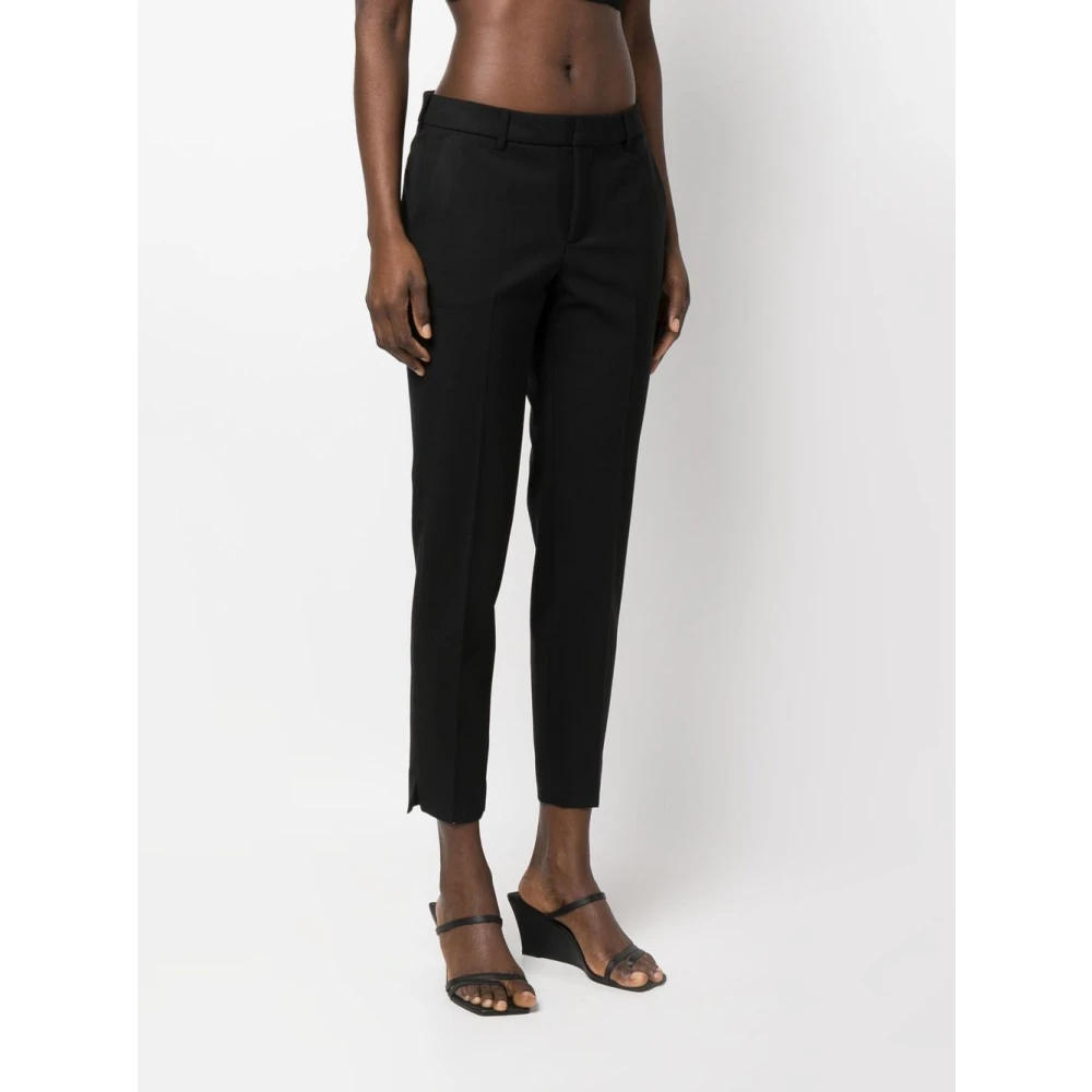 PT Torino Zwarte Wollen Broek Taps Toelopende Pijp Black Dames