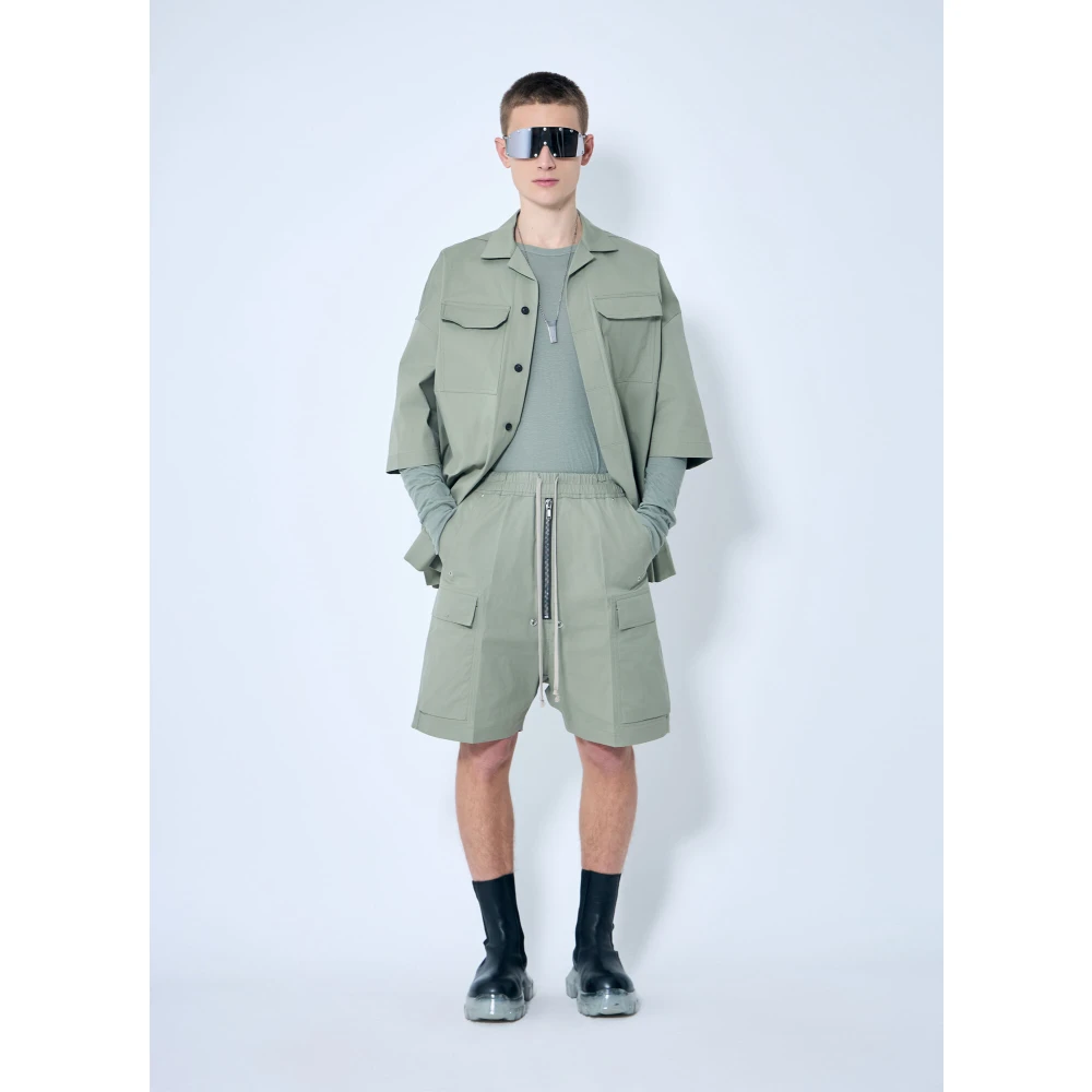 Rick Owens Cargo Lange Shorts Green Heren