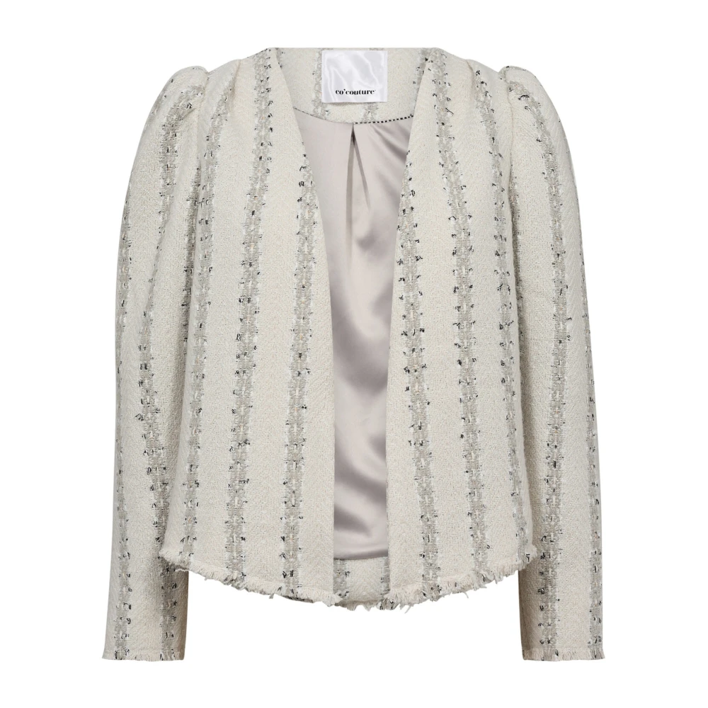 Co'Couture Boucle Jacket Blazer Off White White, Dam