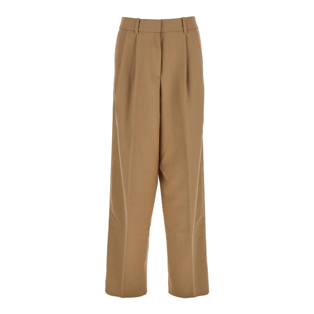 Michael Kors Beige Op Maat Gemaakte Wollen Broek Vrouw Beige Dames