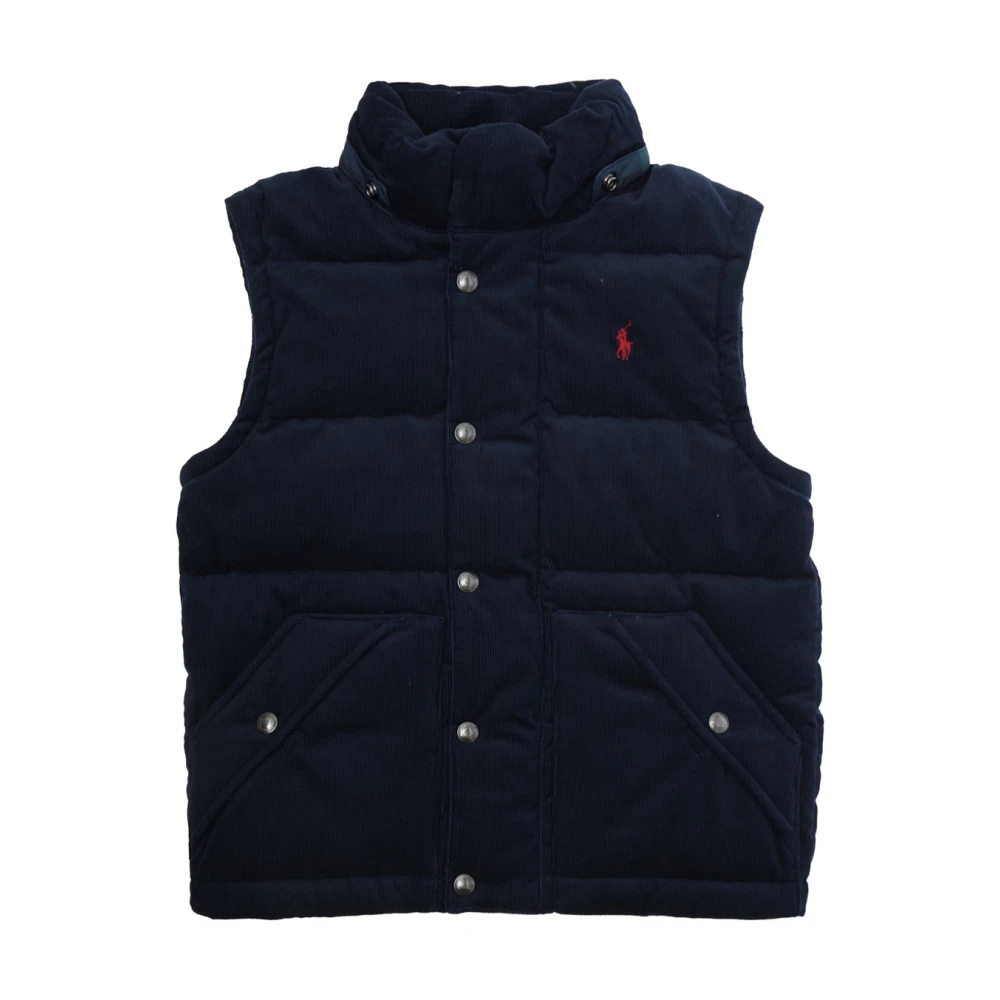 Polo Ralph Lauren Blauwe Velvet Donsjas met Logo Blue Heren
