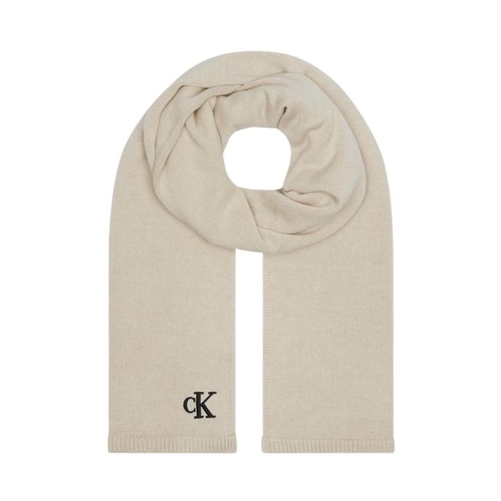 Calvin Klein Beige Katoen Acryl Blend Sjaal Beige Dames