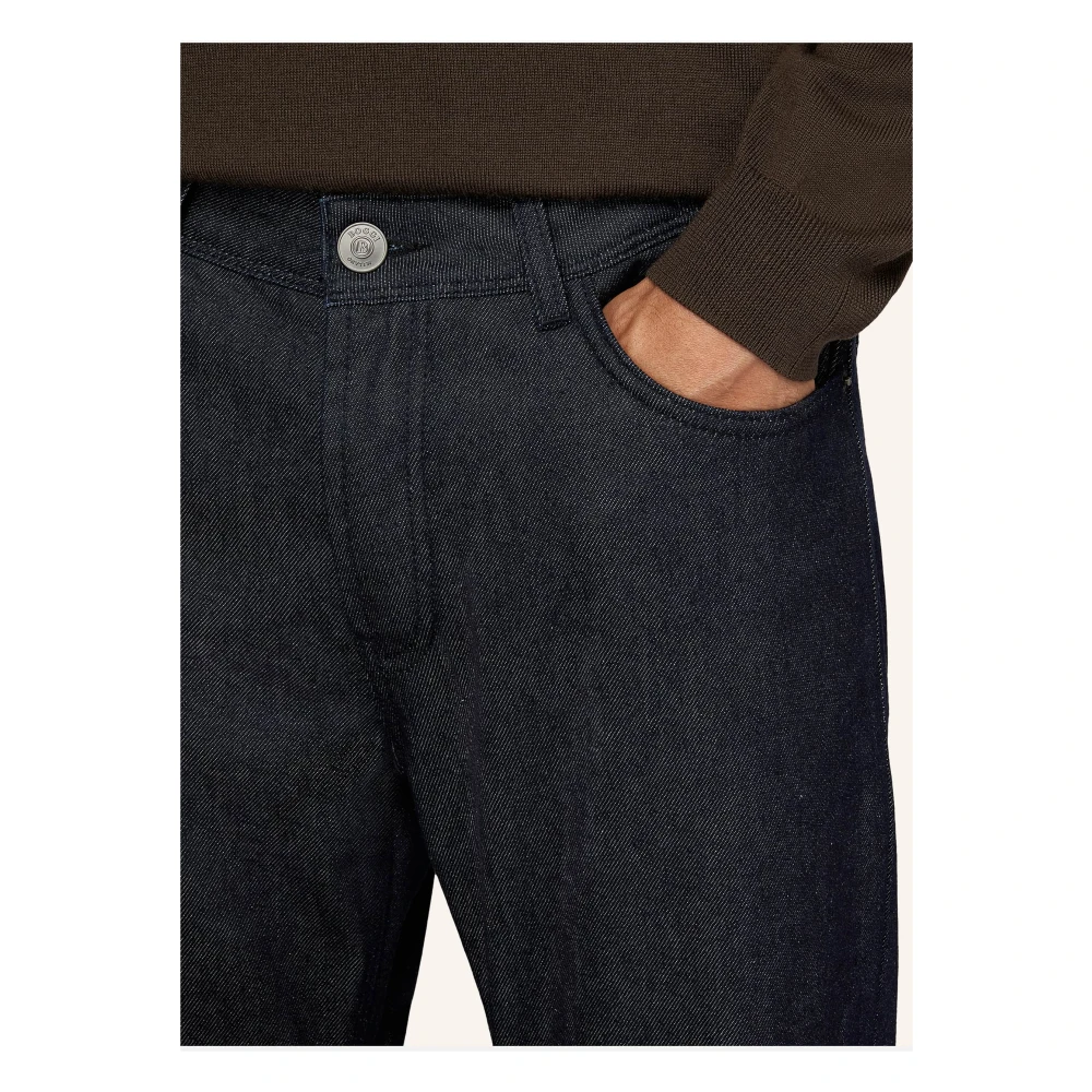 Boggi Milano Katoenen Denim Jeans Blue Heren