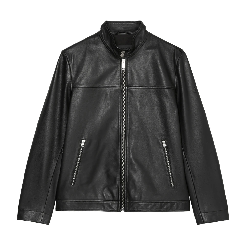 Marc O'Polo Leren jas regular Black Heren
