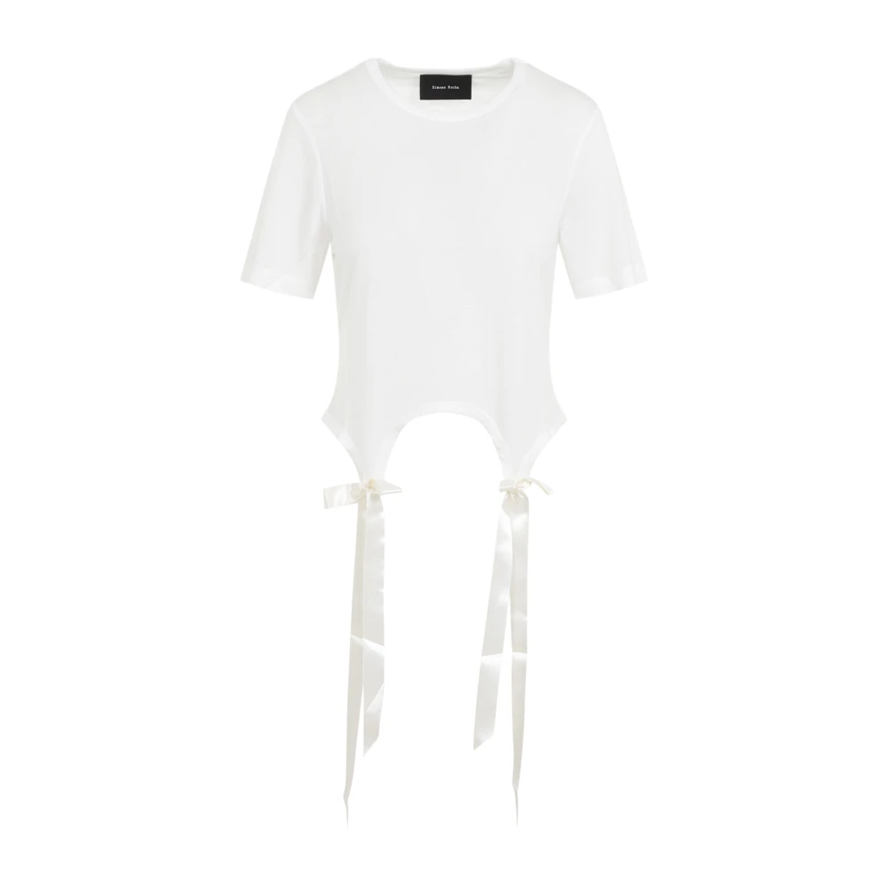 Simone Rocha Wit T-shirt met satijnen strikaccenten White Dames