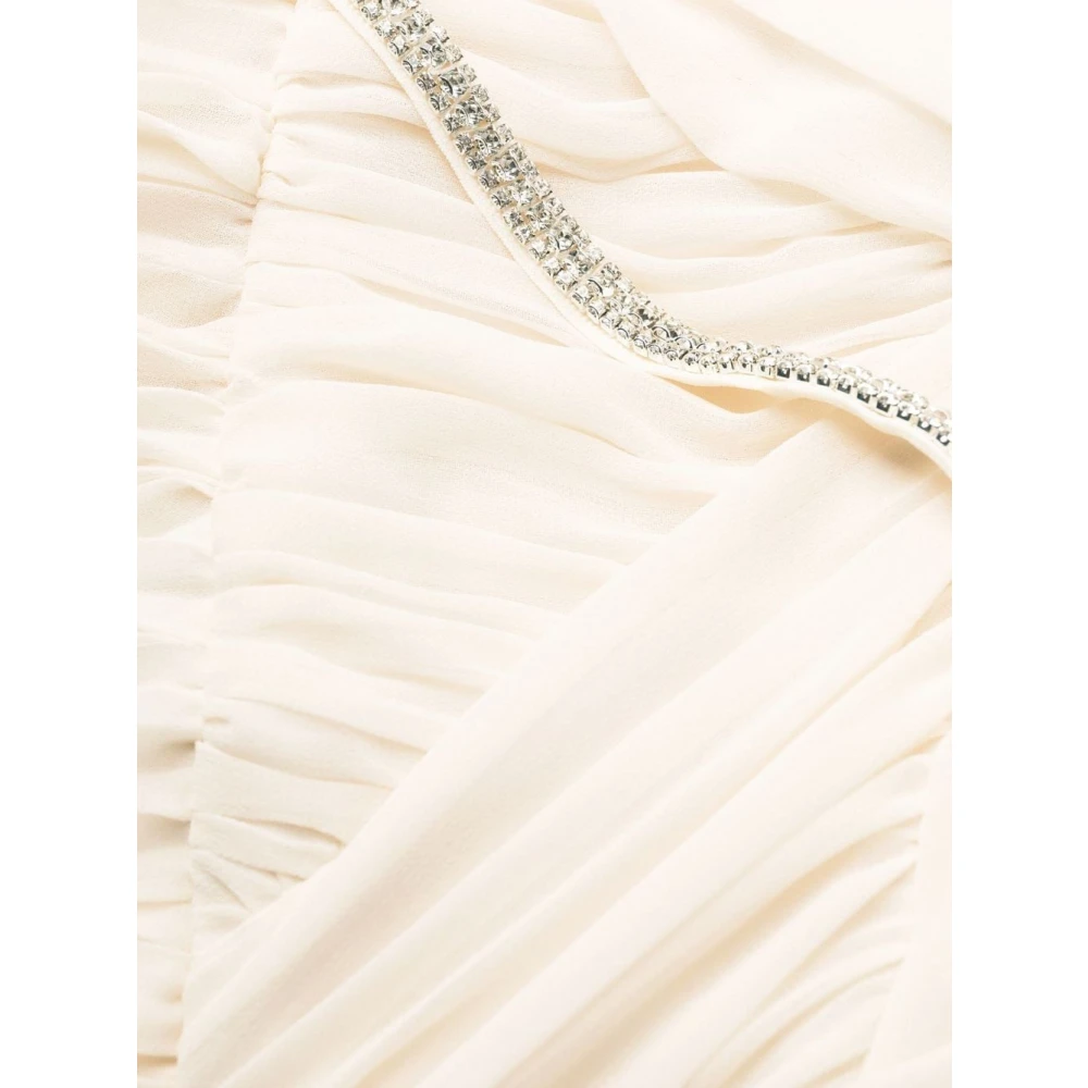 Self Portrait Elegante Beige Chiffon Mini Jurk Beige Dames