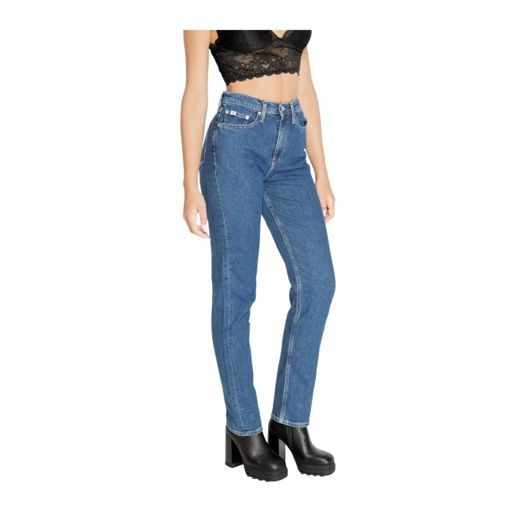 Calvin Klein Jeans Slim Cotton Blend Jeans Collectie Blue Dames