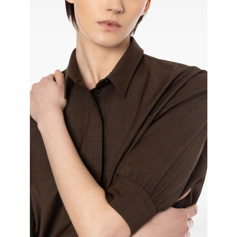Philosophy di Lorenzo Serafini Bruine Crop Shirt met Korte Mouwen Brown Dames