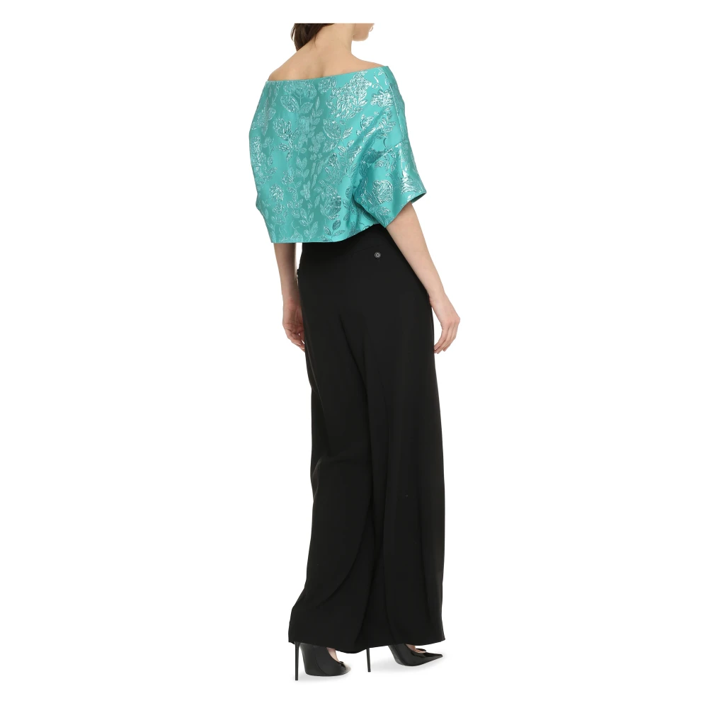P.a.r.o.s.h. Bloemen jacquard blouse Green Dames