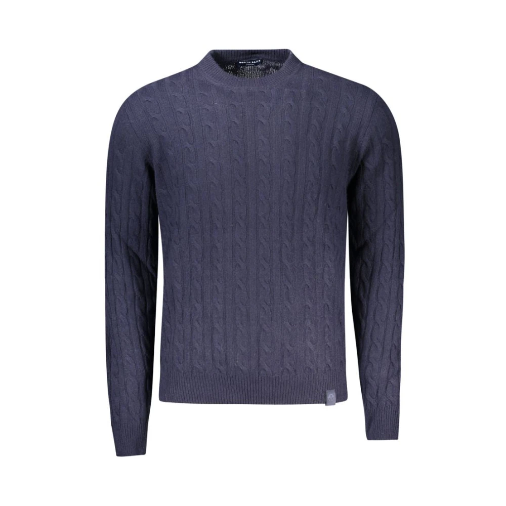 North Sails Men's Blue Wool Twist Pattern Jumper Large